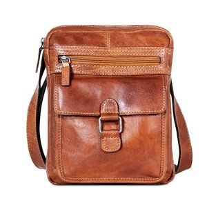 Brown Leather Jack George Crossbody